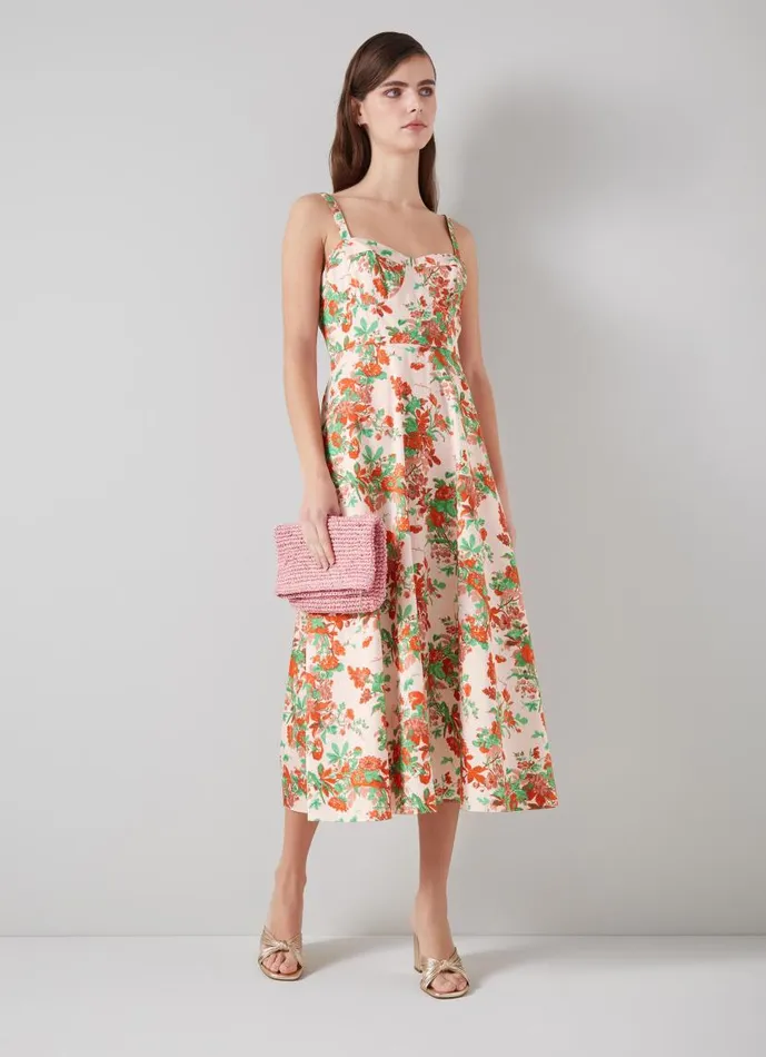 Women Lucy Neon Garden Organic Cotton Sun Dress Pink LKBennett Dresses Women Lucy Neon Garden Organic Cotton Sun Dress Pink LKBennett Dresses