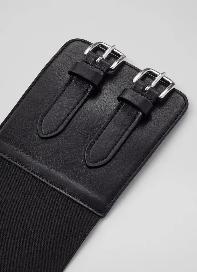 Women Lula Black Leather Corset Belt LKBennett Belts Women Lula Black Leather Corset Belt LKBennett Belts