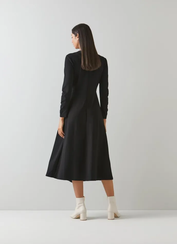 Women Maria Black Jersey Fit And Flare Dress Black LKBennett Dresses Women Maria Black Jersey Fit And Flare Dress Black LKBennett Dresses