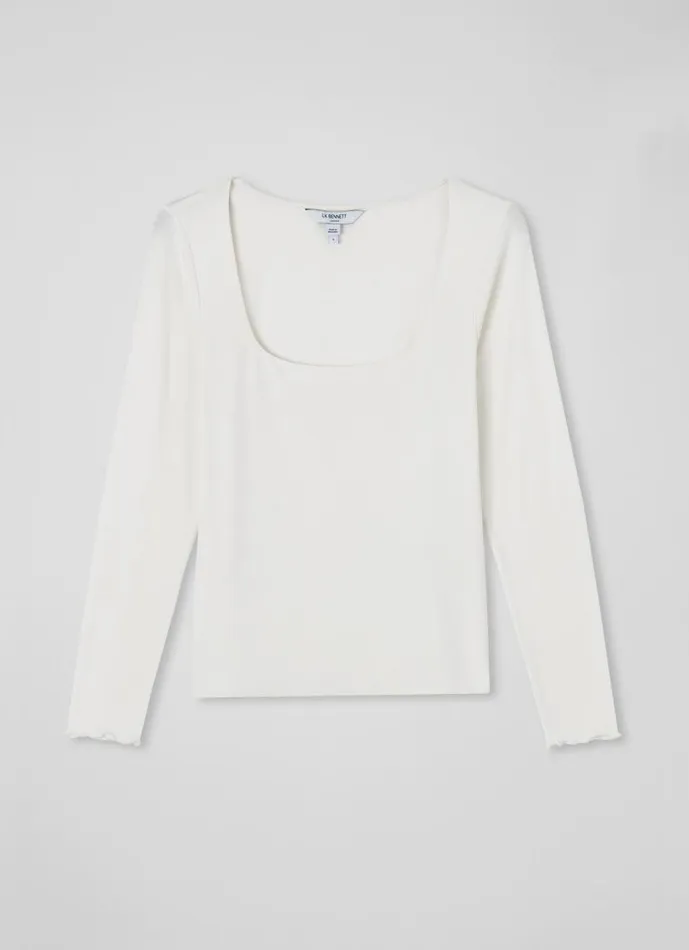 Women May Ivory Square Neck Top With LENZING ECOVERO Viscose Cream LKBennett Tops
