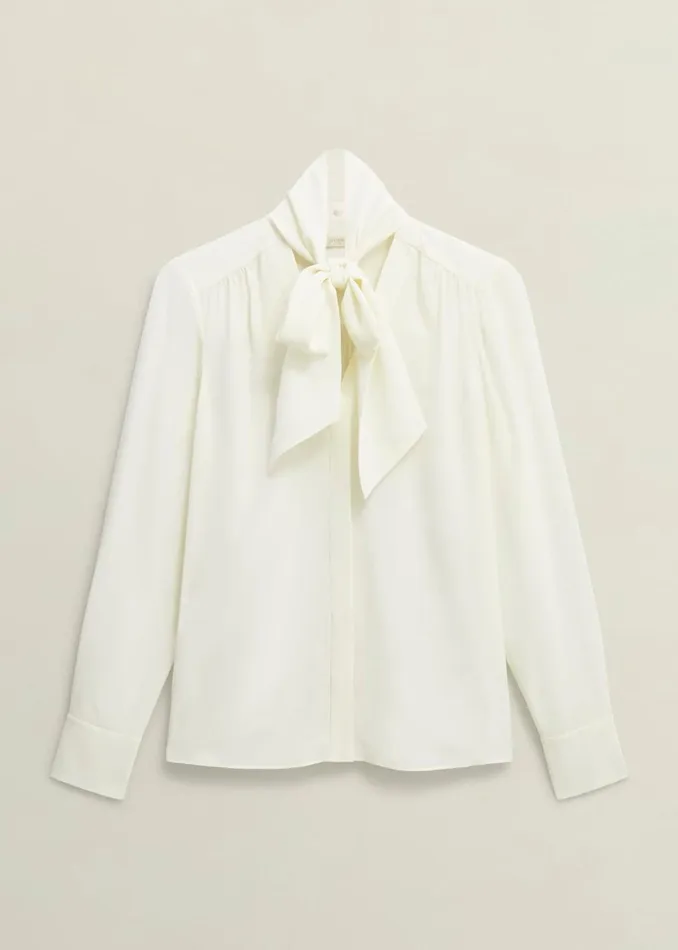 Women Mimi Silk Blouse Ivory Hobbs Tops