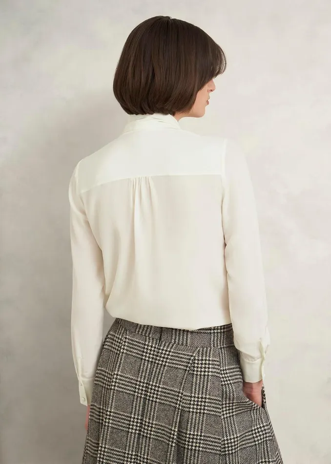 Women Mimi Silk Blouse Ivory Hobbs Tops