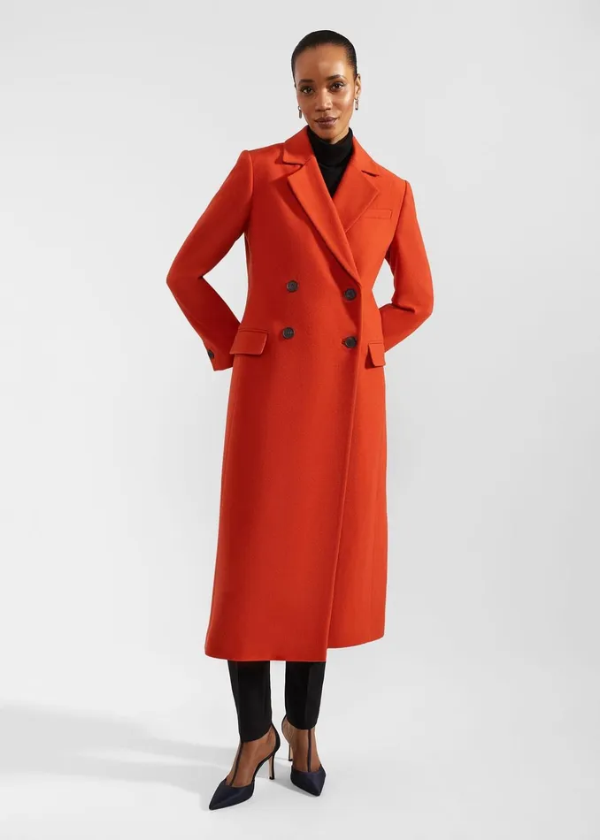 Women Mireya Wool Blend Coat Orange Hobbs Coats and Jackets