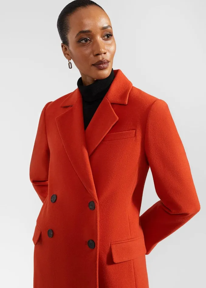 Women Mireya Wool Blend Coat Orange Hobbs Coats and Jackets