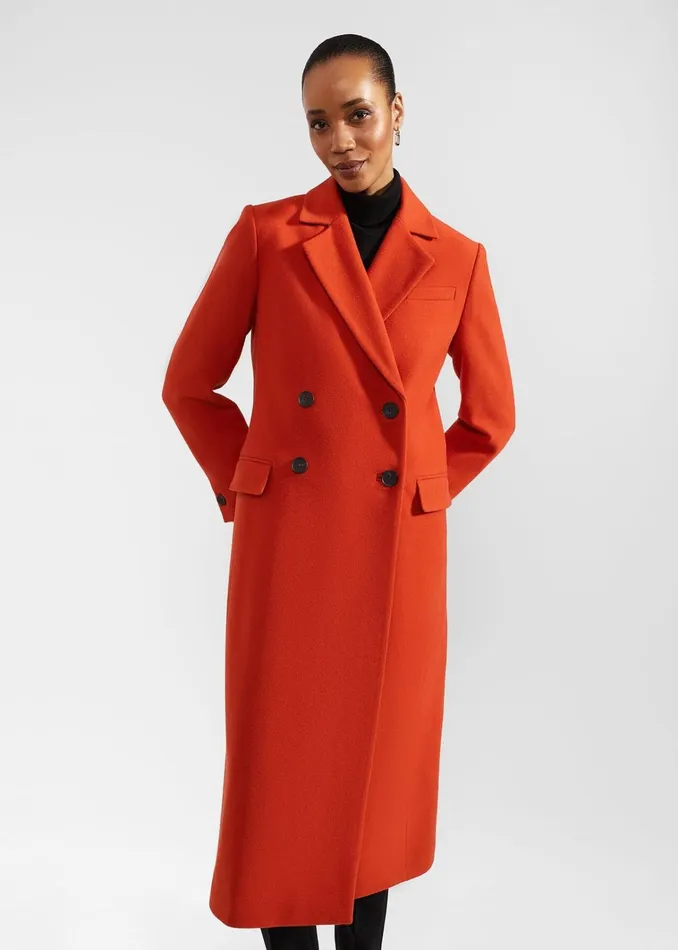 Women Mireya Wool Blend Coat Orange Hobbs Coats and Jackets