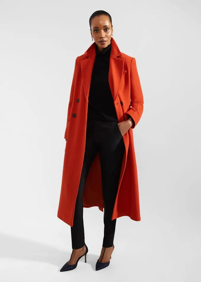 Women Mireya Wool Blend Coat Orange Hobbs Coats and Jackets