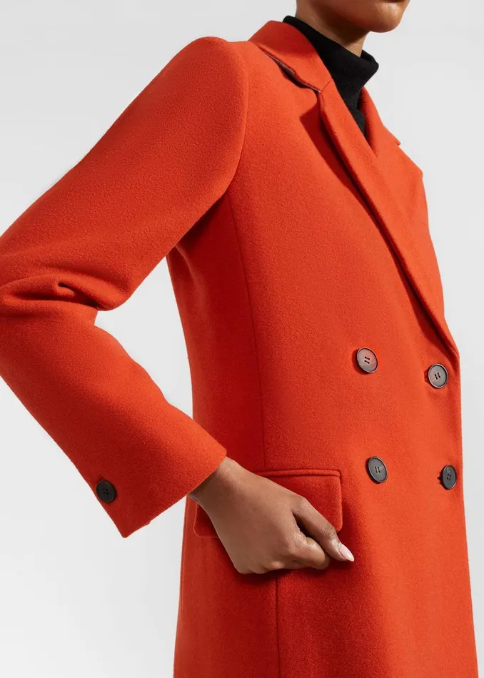 Women Mireya Wool Blend Coat Orange Hobbs Coats and Jackets