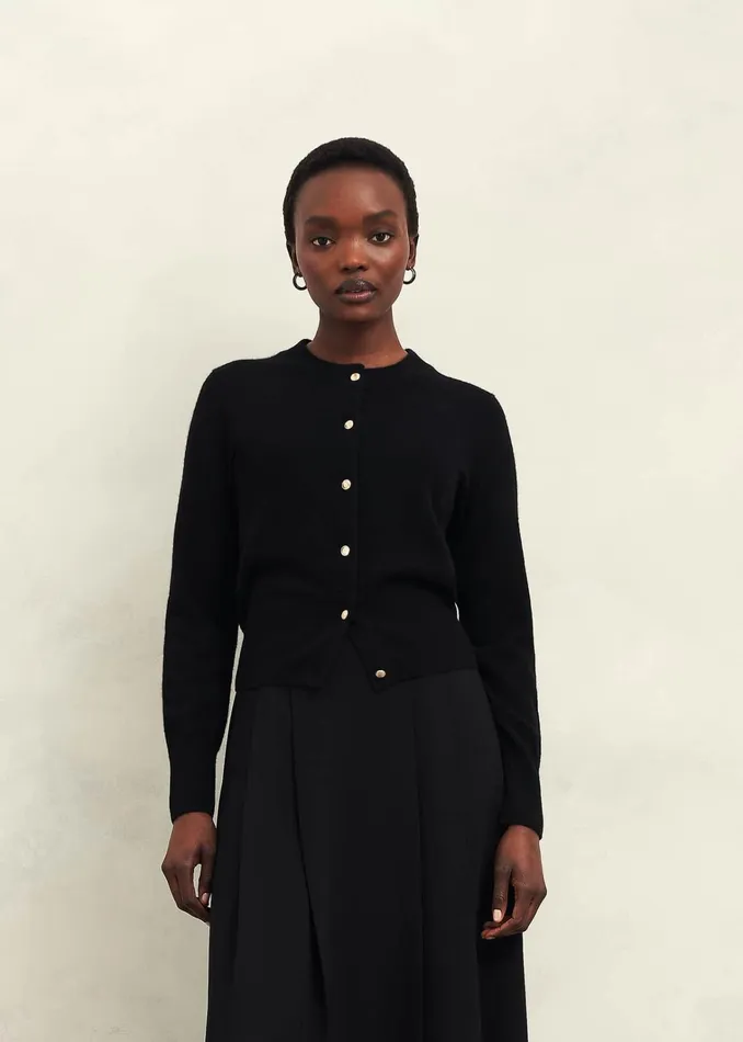 Women Monica Cashmere Cardigan Hobbs Black Hobbs Jumpers and Cardigans