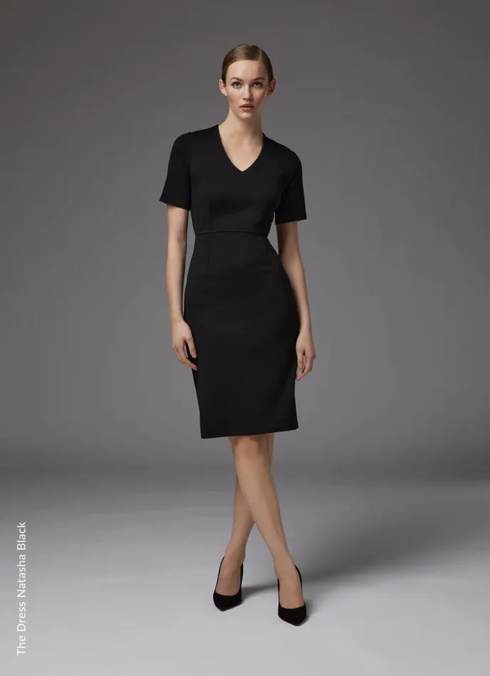 Women Natasha Black Fitted Jersey Dress Black LKBennett Dresses