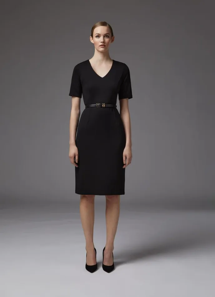 Women Natasha Black Fitted Jersey Dress Black LKBennett Dresses