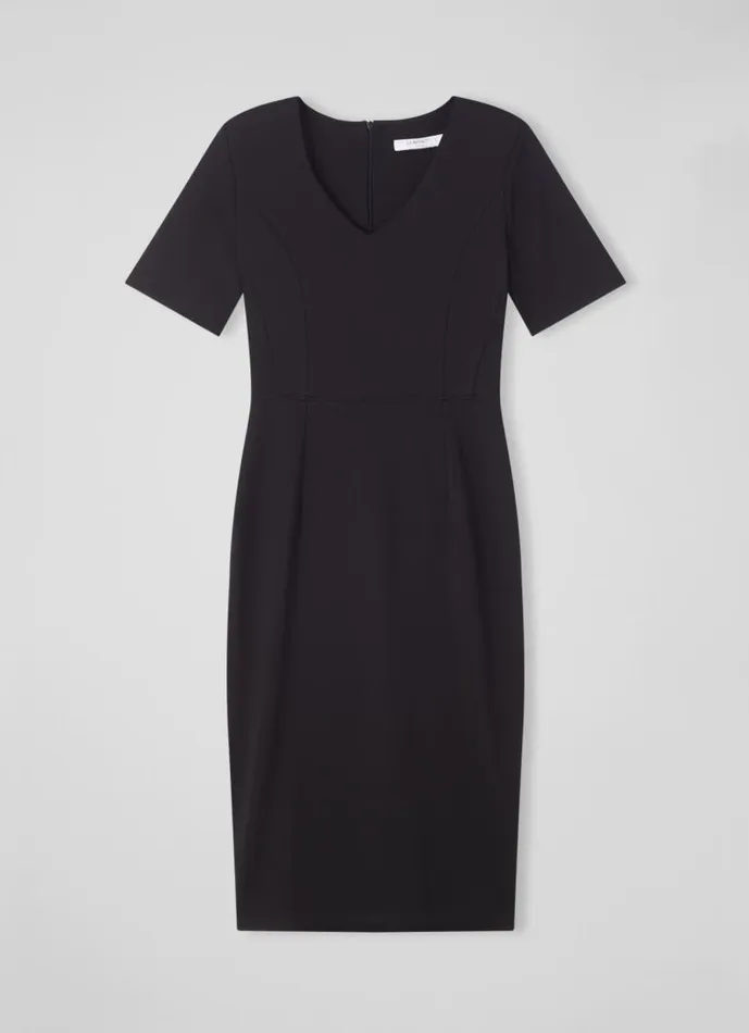 Women Natasha Black Fitted Jersey Dress Black LKBennett Dresses