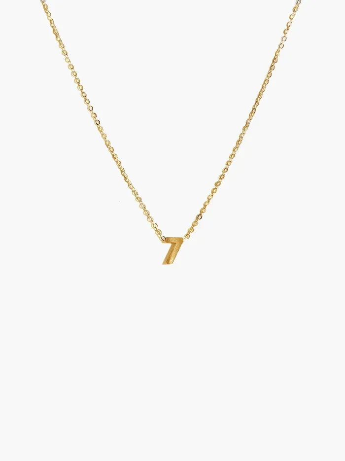 Women Number Necklace Gold Vermeil Personalized Jewelry Able