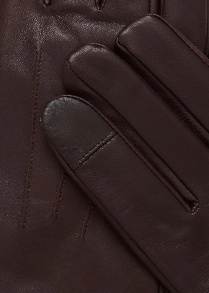 Women Otillia Leather Gloves Mahogany Red Hobbs Gloves