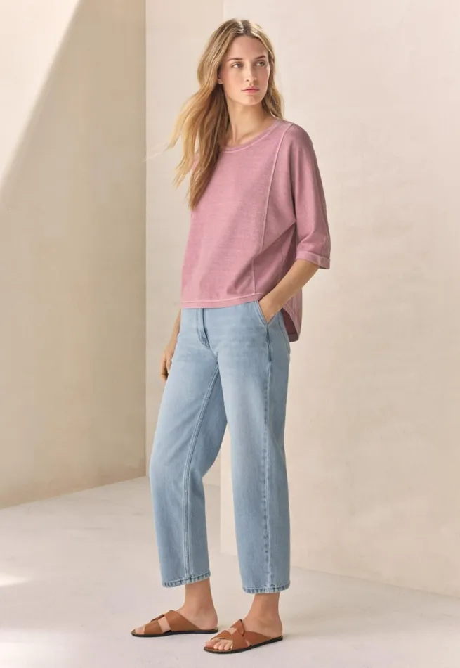 Women Panelled Top Peony Poetry Fashion TShirt and Tops