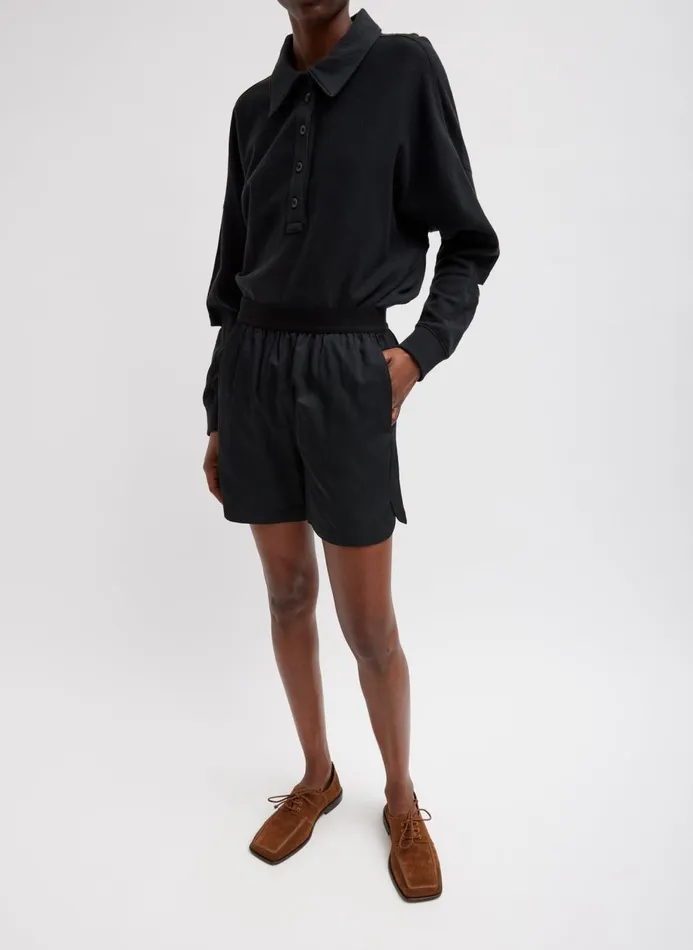 Women Pants and Shorts Tibi Drapey Suiting Pull On Short Black