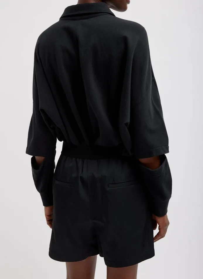 Women Pants and Shorts Tibi Drapey Suiting Pull On Short Black