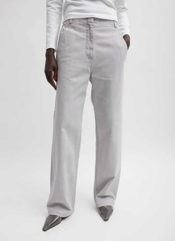 Women Pants and Shorts Tibi Grey Denim Barry Jean Grey