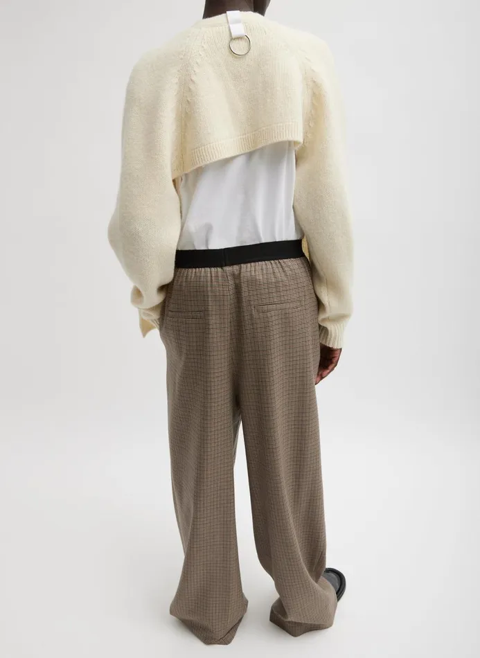 Women Pants and Shorts Tibi Thomas Menswear Check Marit Pullon Pant Tan Multi
