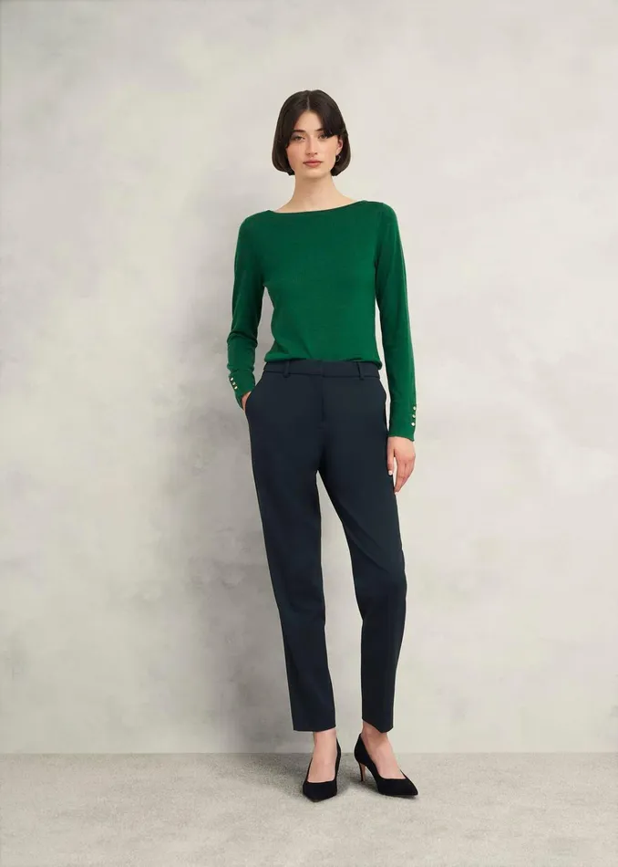 Women Perla Merino Wool Jumper Agate Green Hobbs Jumpers and Cardigans