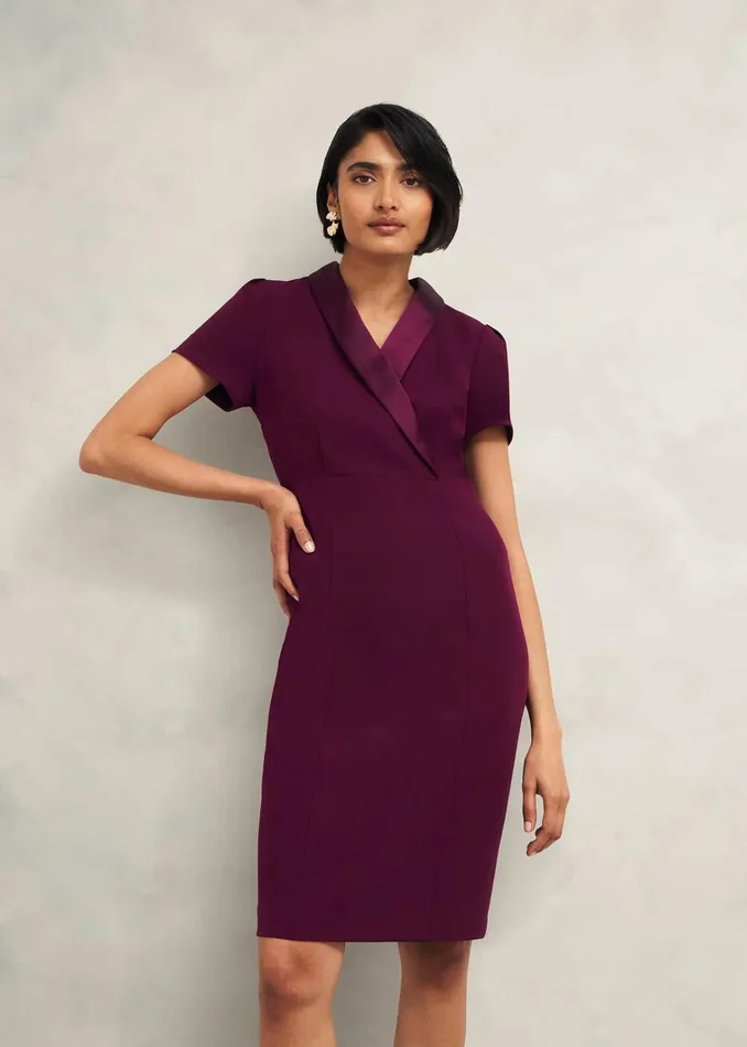 Women Petite Amira Dress Warm Plum Hobbs Dresses and Jumpsuits