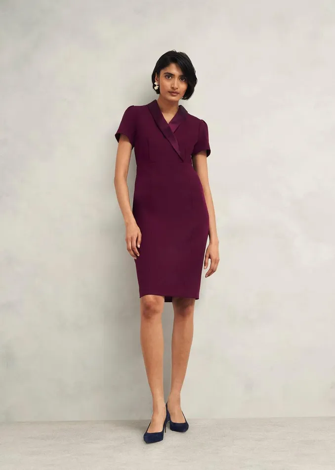 Women Petite Amira Dress Warm Plum Hobbs Dresses and Jumpsuits