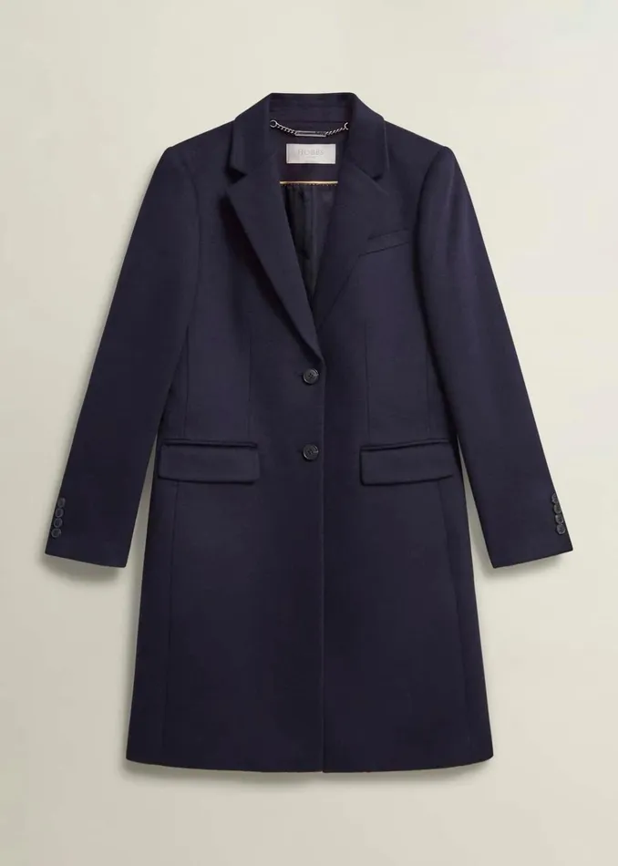 Women Petite Cavendish Wool Coat Navy Hobbs Coats and Jackets