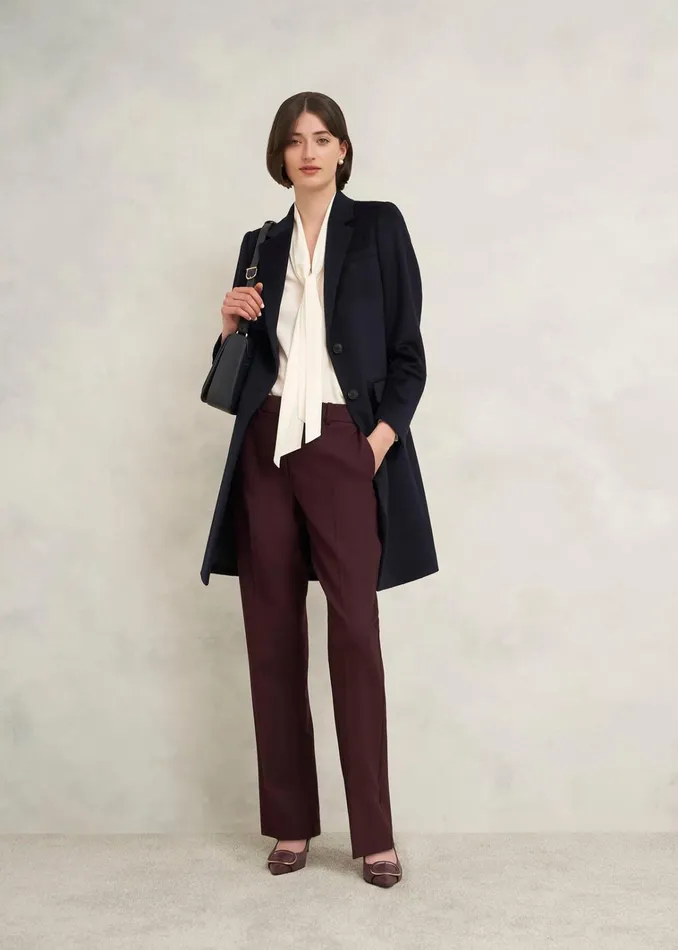 Women Petite Cavendish Wool Coat Navy Hobbs Coats and Jackets