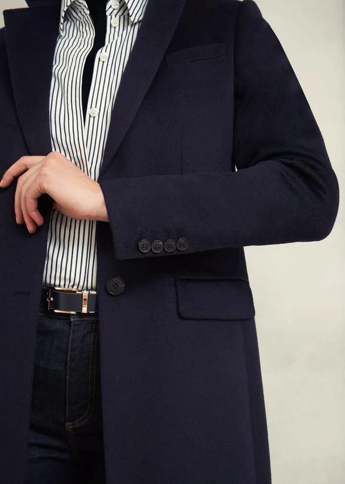 Women Petite Cavendish Wool Coat Navy Hobbs Coats and Jackets