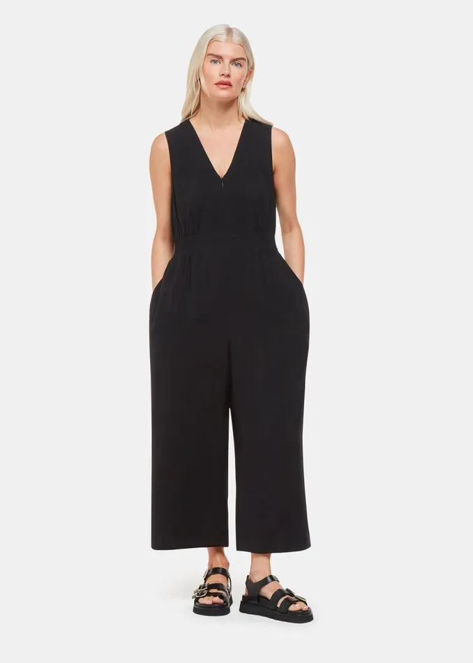 Women Petite Dresses and Jumpsuits Whistles Black Petite Remmie Jumpsuit