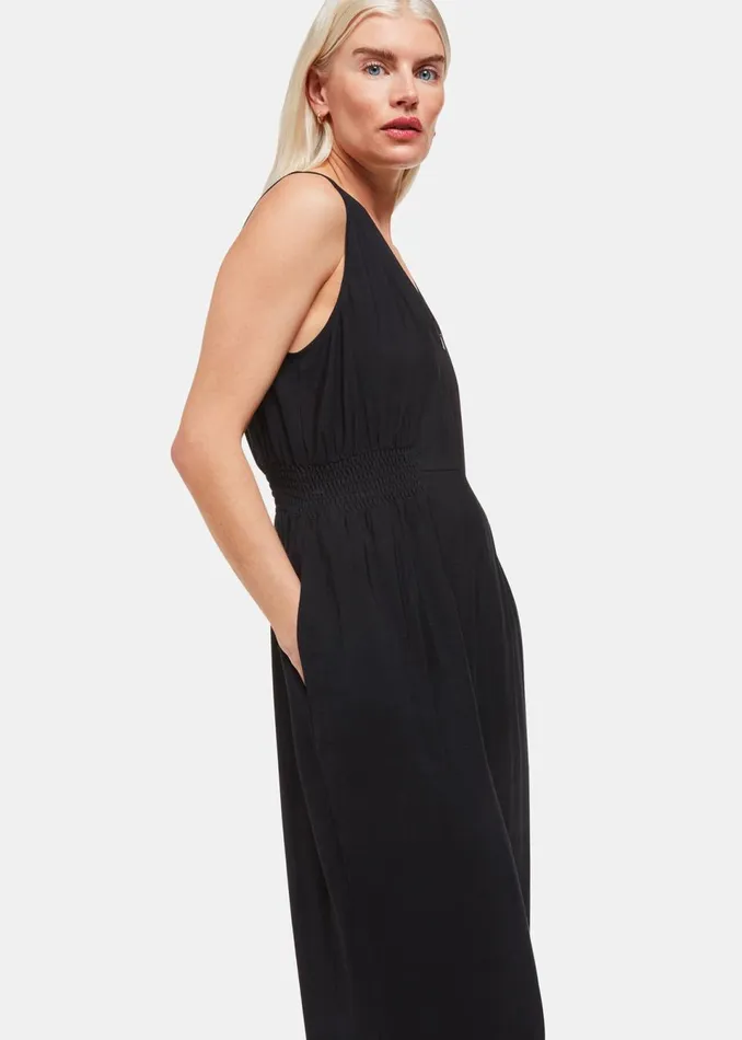 Women Petite Dresses and Jumpsuits Whistles Black Petite Remmie Jumpsuit