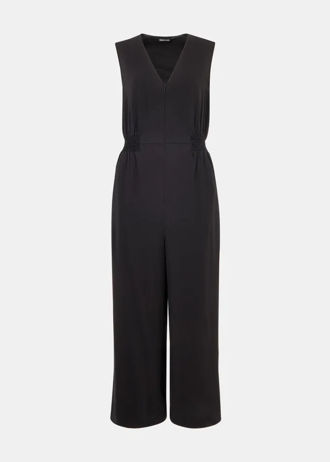 Women Petite Dresses and Jumpsuits Whistles Black Petite Remmie Jumpsuit