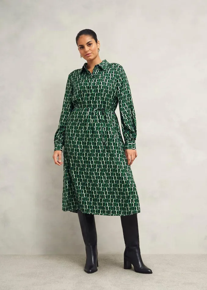 Women Petite Florian Dress Navy Green Hobbs Dresses and Jumpsuits