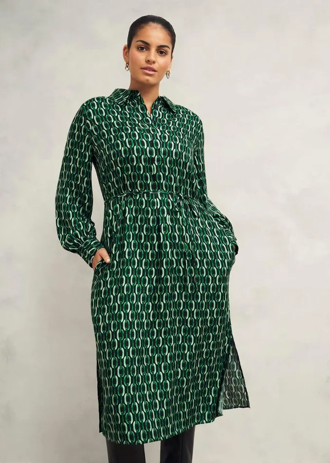 Women Petite Florian Dress Navy Green Hobbs Dresses and Jumpsuits
