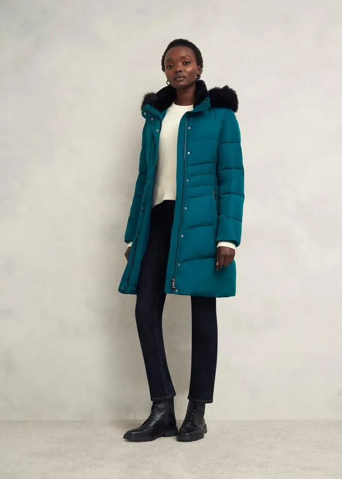 Women Petite Jaymie Puffer Kyanite Green Hobbs Coats and Jackets