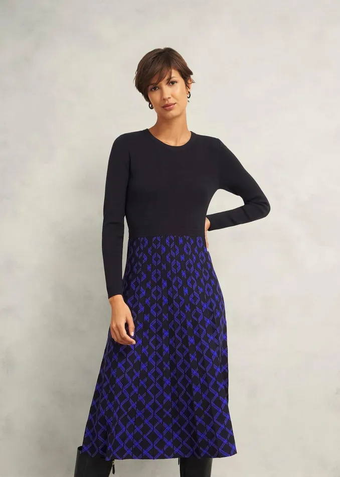 Women Petite Larna Dress Black Blue Hobbs Dresses and Jumpsuits