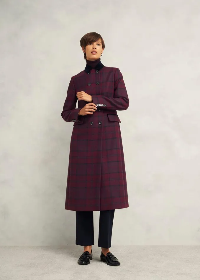 Women Petite Patricia Wool Blend Coat Pink Multi Hobbs Coats and Jackets