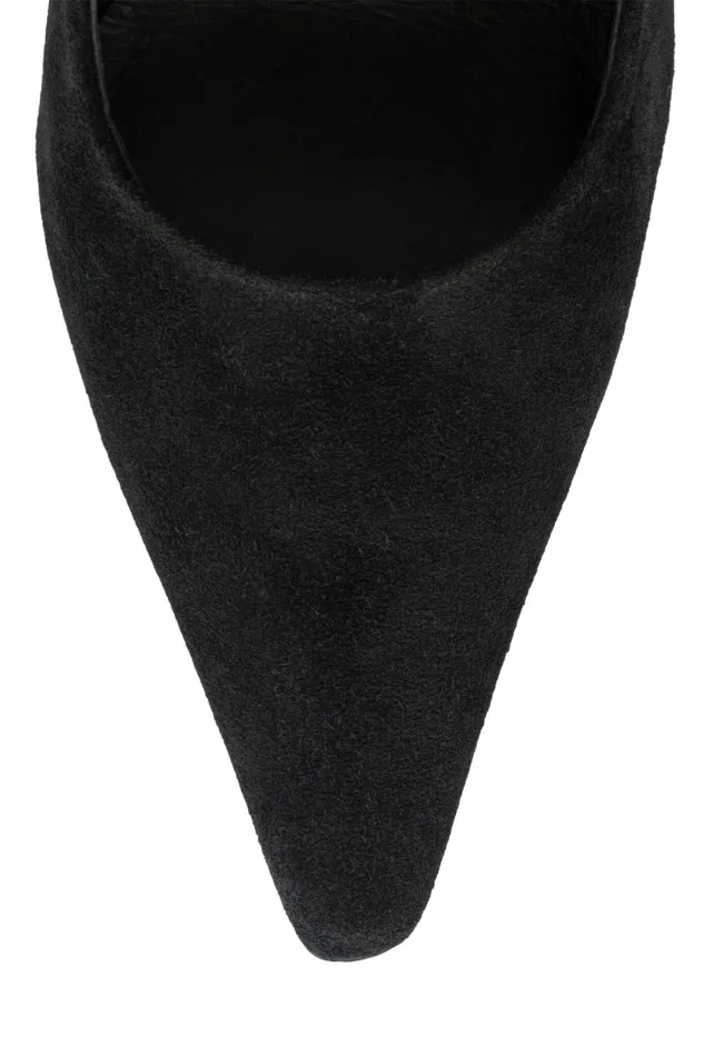 Women Pump Jeffrey Campbell HALFPAST Black Suede Gold