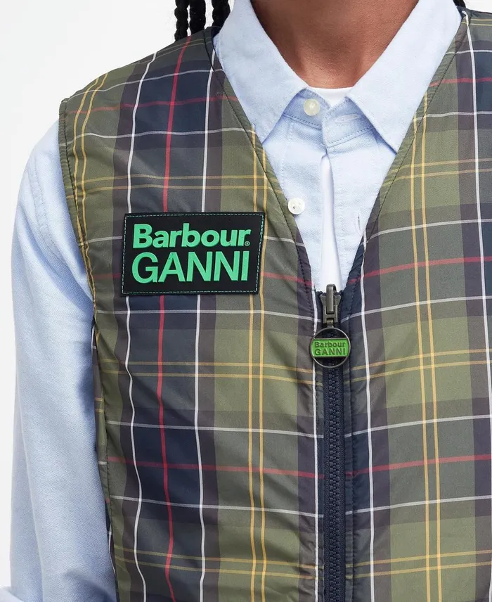 Women Quilted Jackets Barbour X GANNI Reversible Betty Liner Navyclassic