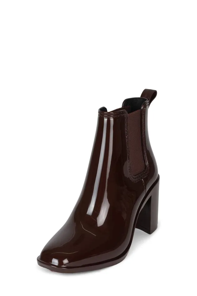 Women Rain Boots Jeffrey Campbell HURRICANE2 Brown Shiny