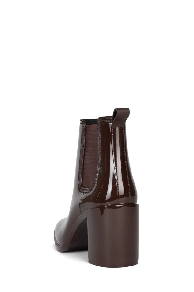 Women Rain Boots Jeffrey Campbell HURRICANE2 Brown Shiny