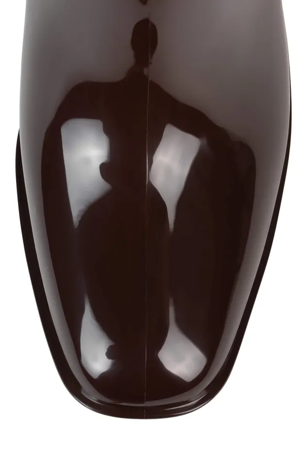 Women Rain Boots Jeffrey Campbell HURRICANE2 Brown Shiny