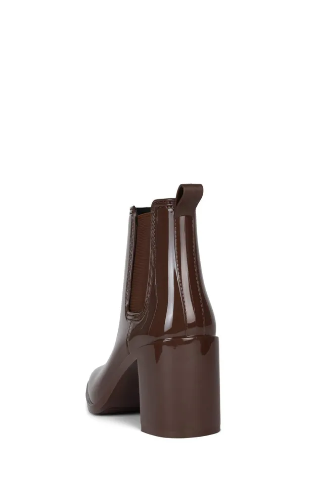 Women Rain Boots Jeffrey Campbell HURRICANE2 Brown Shiny