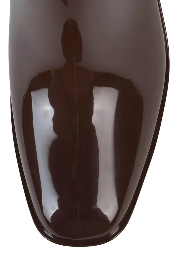 Women Rain Boots Jeffrey Campbell HURRICANE2 Brown Shiny