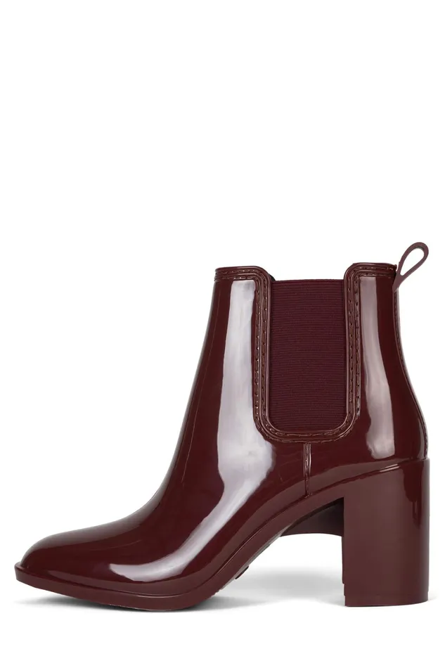 Women Rain Boots Jeffrey Campbell HURRICANE2 Brown Shiny