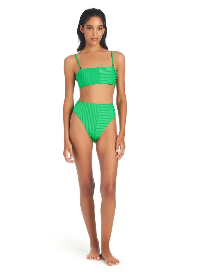 Women Refresh Rib Bandeau Bikini Top Green Flare Sanctuary Clothing Swim Tops Women Refresh Rib Bandeau Bikini Top Green Flare Sanctuary Clothing Swim Tops