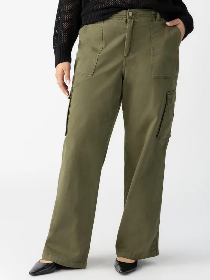 Women Reissue Cargo Standard Rise Pant Mossy Green Inclusive Collection Sanctuary Clothing Pants