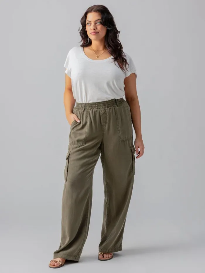 Women Relaxed Reissue Cargo Standard Rise Pant Burnt Olive Inclusive Collection Sanctuary Clothing Inclusive