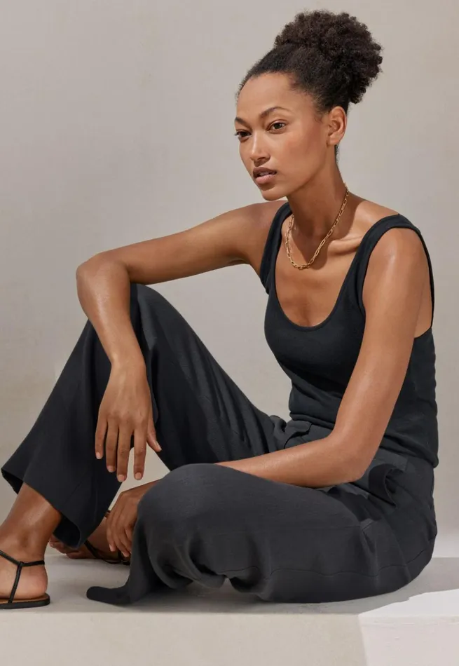Women Ribbed Vest Black Poetry Fashion TShirt and Tops