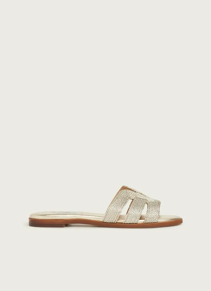 Women Riley Gold Rope Flat Mules Gold LKBennett Flats