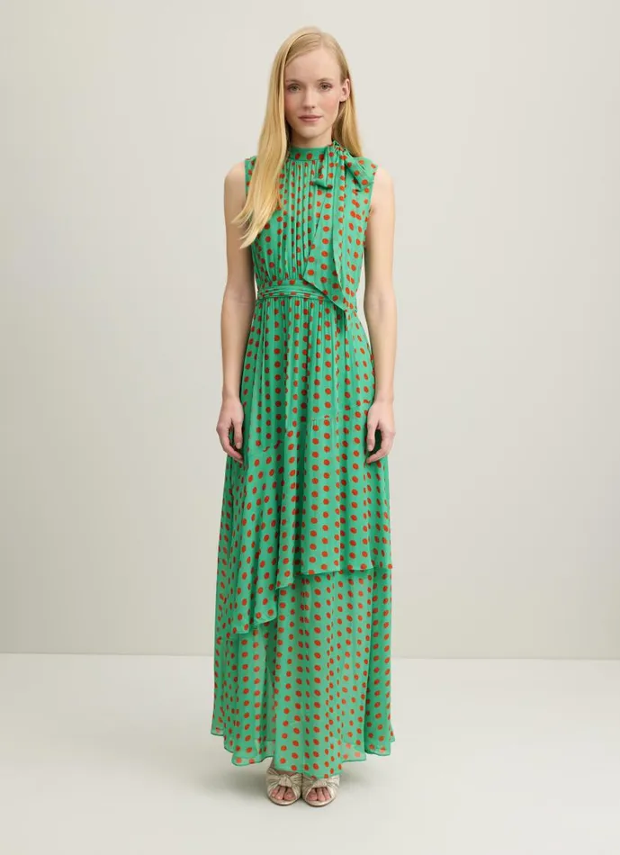 Women Robyn Green And Red Spot Print Dress Green LKBennett Dresses Women Robyn Green And Red Spot Print Dress Green LKBennett Dresses
